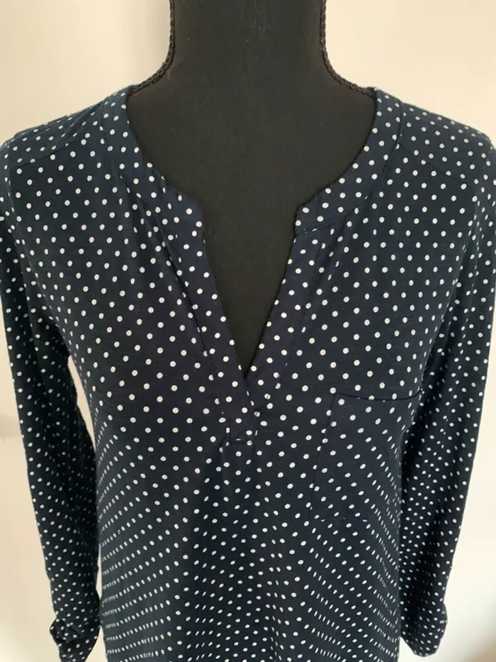 Chemise marine à pois Kiabi taille S - photo numéro 2