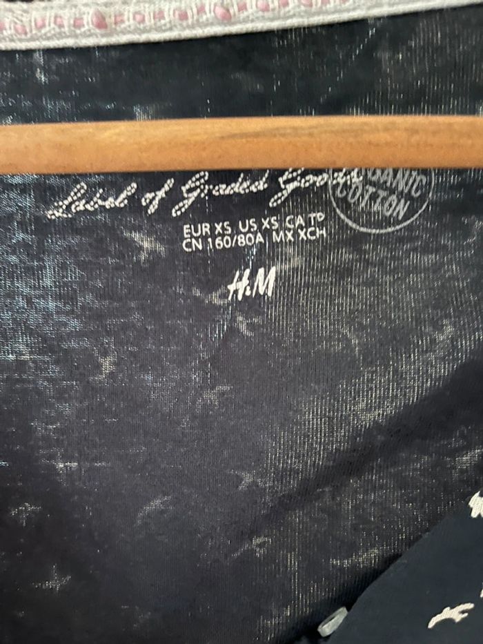 TEE shirt bleu marine motif oiseaux - photo numéro 3