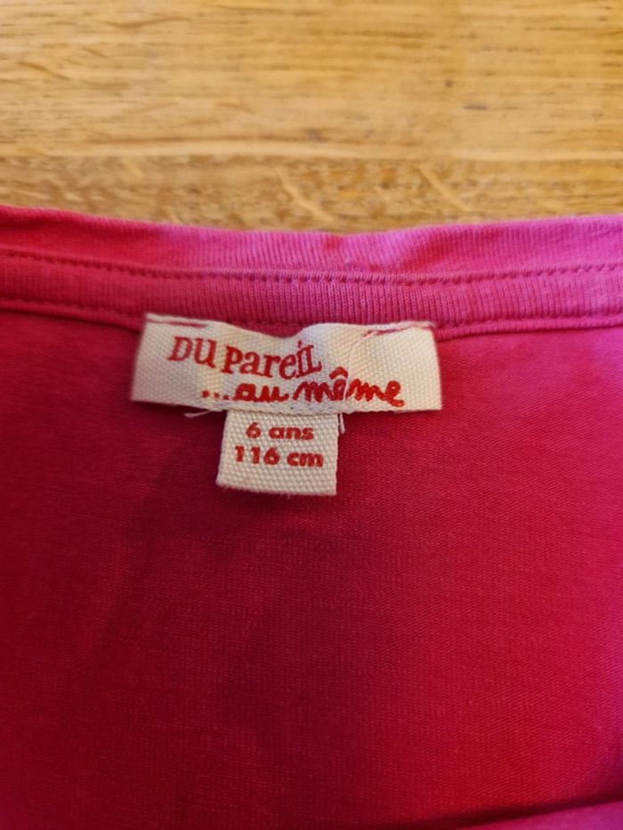T-shirt chat rose fuschia 6 ans DPAM - photo numéro 5