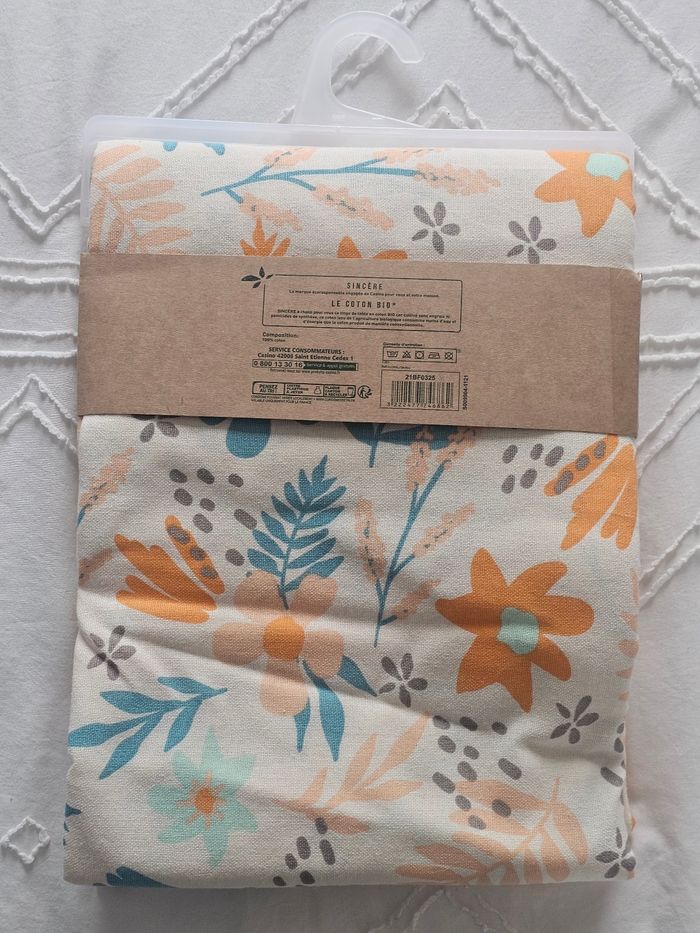 Nappe rectangle 100% coton bio Antitache neuf - photo numéro 3