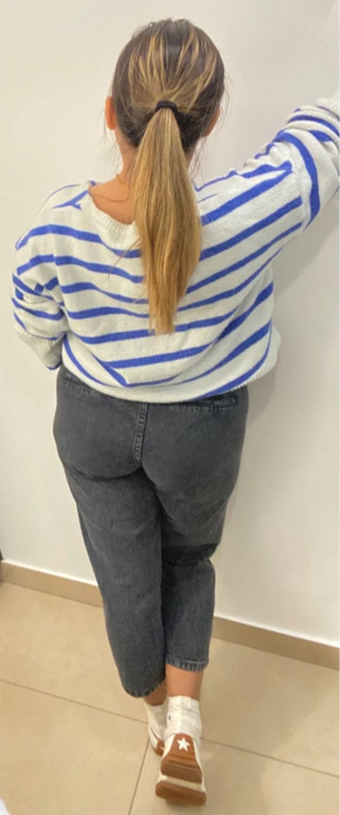 Superbe Pull A Rayures Col V Taille Unique - photo numéro 7