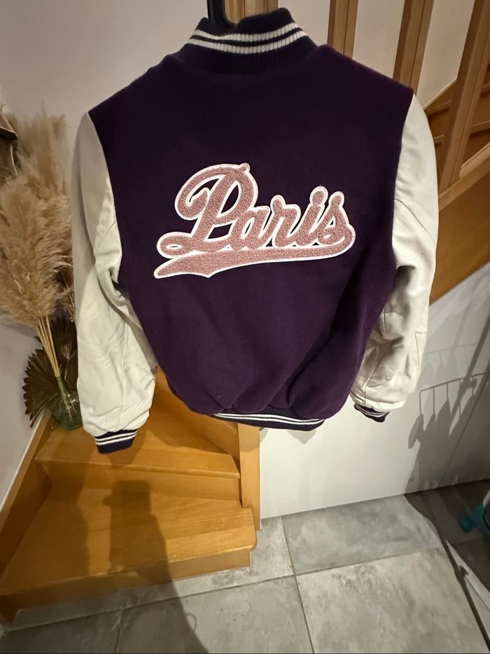 Veste bombers Bonpoint Paris taille 12 ans manches et détail en cuir - photo numéro 8