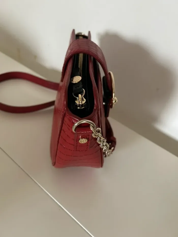 Claudie Pierlot, sac en cuir rouge - photo numéro 6