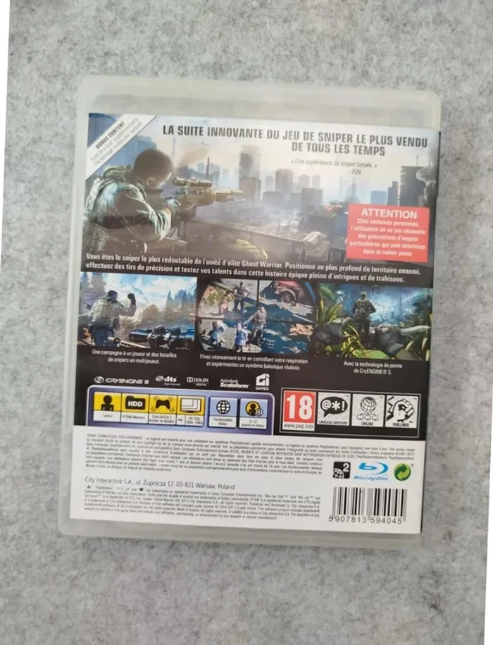Jeu Sniper 2 Ghost Warrior PS3 Complet avec notice et boîte - photo numéro 3