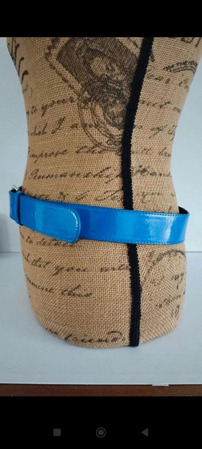 Ceinture bleu boucle argenté femme 95 cm - photo numéro 4