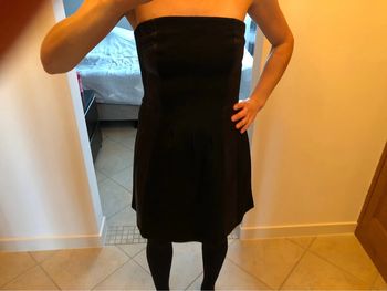 Robe bustier noire effet cuir T36