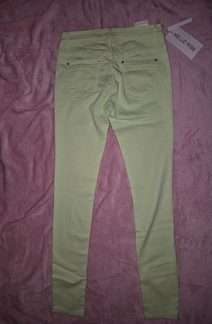 Pantalon skinny vert anis - photo numéro 3