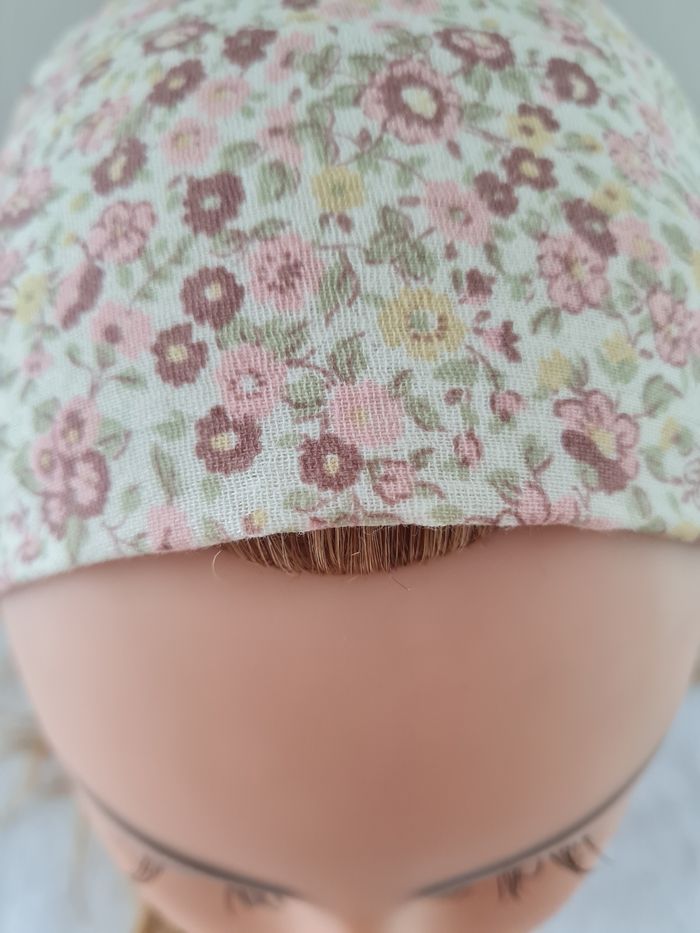 Bandeau fichu fleuri fait main - photo numéro 2
