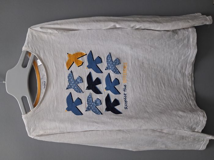 T-shirt blanc motif oiseaux - 10 ans