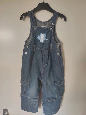 Salopette en Jean bleu blanc Kimbaloo