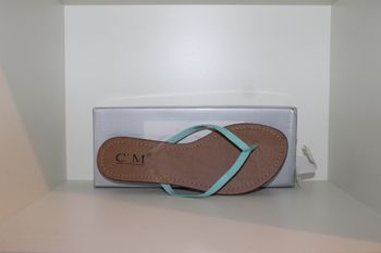 tongs lanières bleue 39