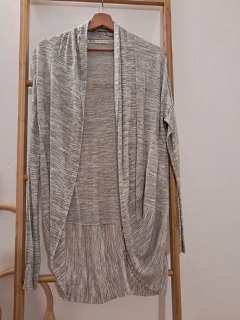 Gilet léger long bershka gris clair moucheté taille L 40 très bon état