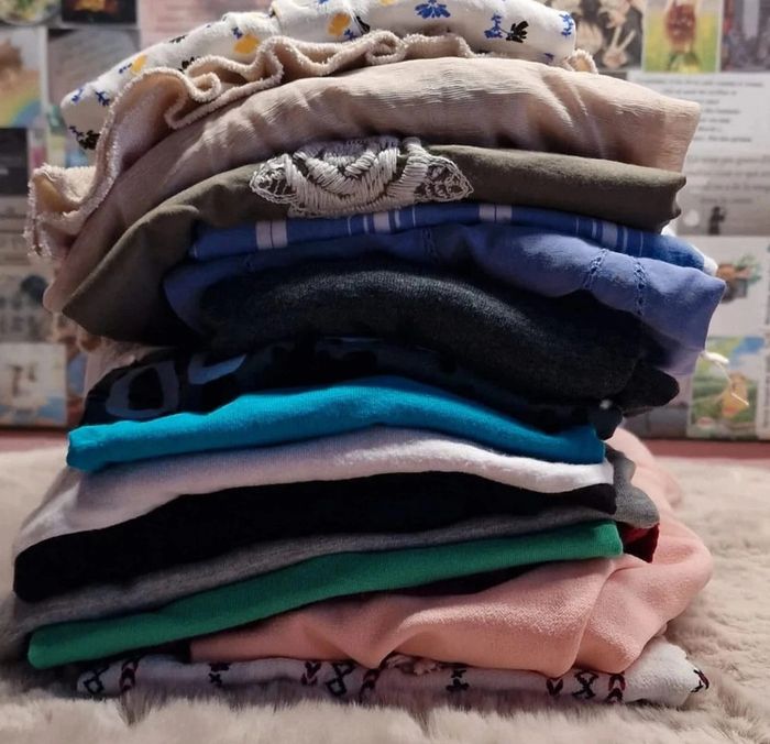 lot 16 pièces, multicolore fleuri, 34-36,  fleuri, bretelles, manches variées, casual, top mixte - photo numéro 2