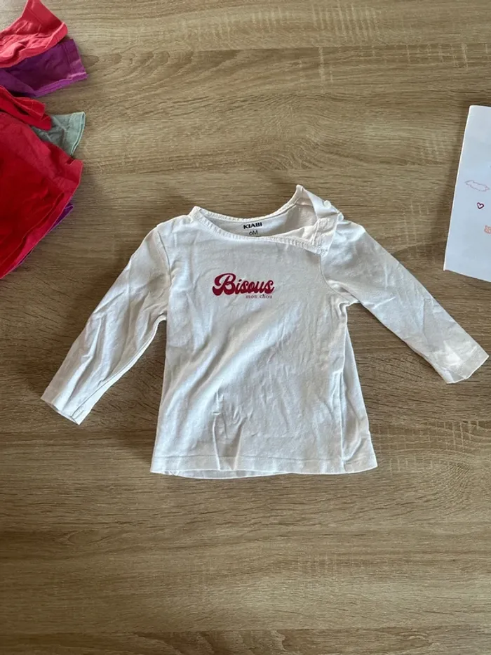 Lot 5 tee shirt manche longues 6 mois - photo numéro 2
