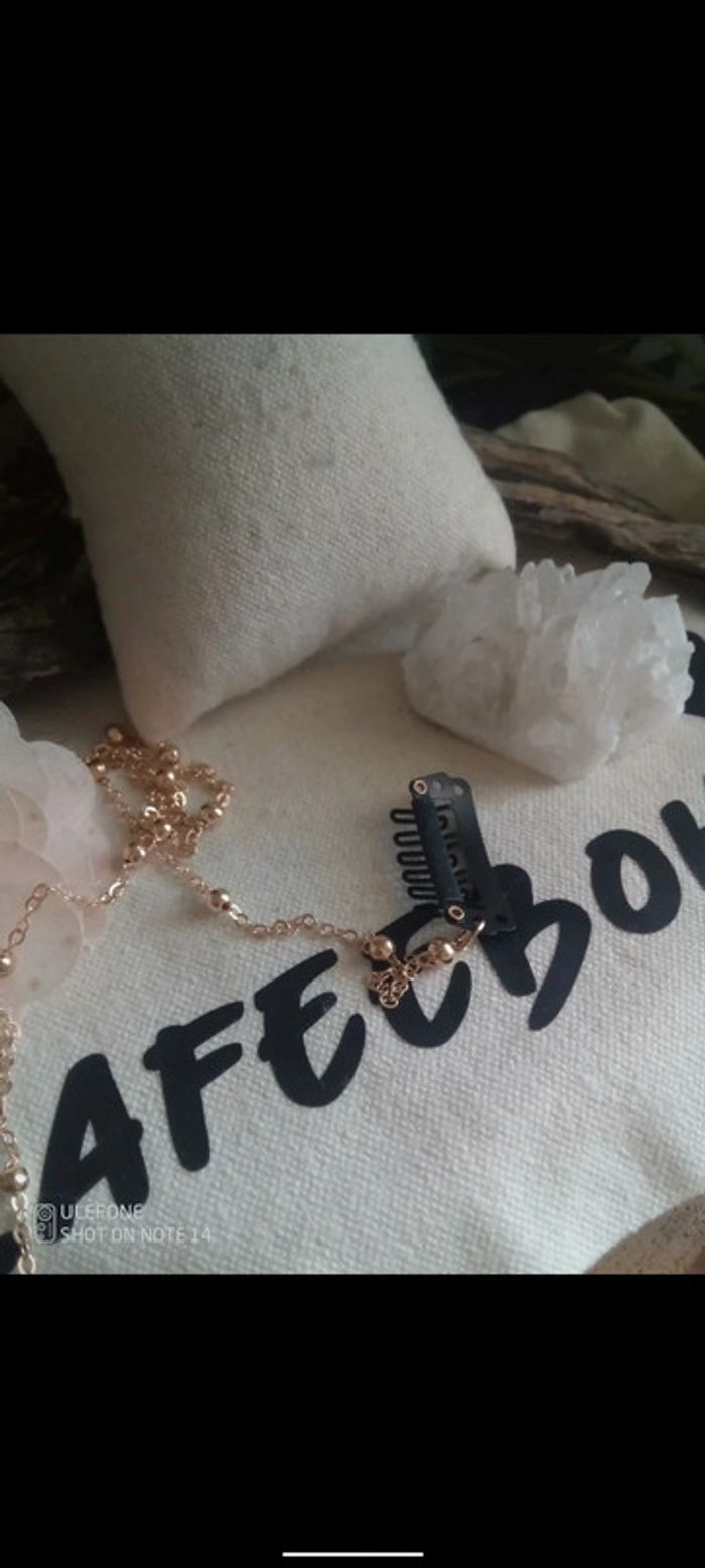 Chaîne de cheveux à Clipper en acier doré - photo numéro 4