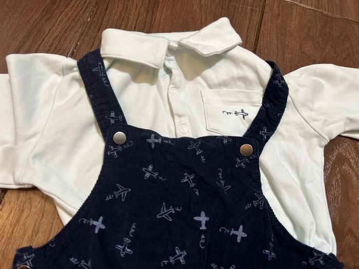 Salopette en velours et son pull assorti Avions de chez Absorba 3 ans - photo numéro 3