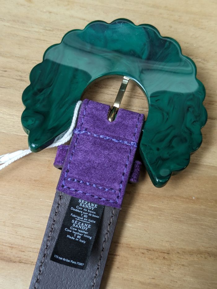 Ceinture Sézane modèle Sandy Violet et Vert T80 - photo numéro 7