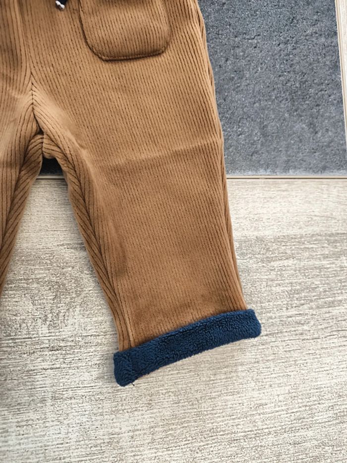 Pantalon legging polaire velours côtelé garçon 9 mois obaibi - photo numéro 4