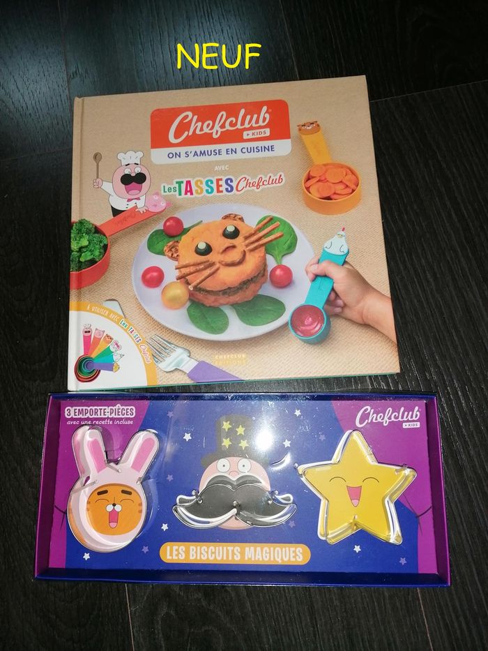 Livre chef club les tasses + emporte pièce lapin moustache étoile NEUF