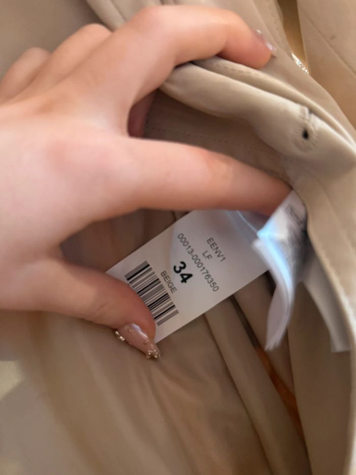 Trench long beige bouton + ceinture - photo numéro 9