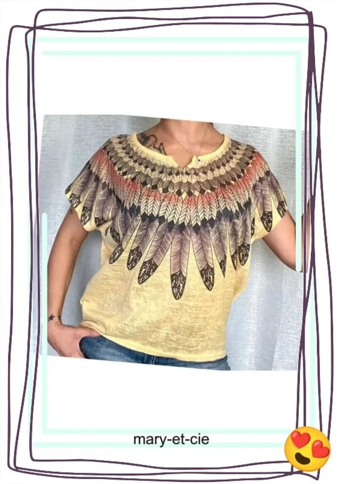 SOLDÉ - Blouse ample manches courtes taille unique