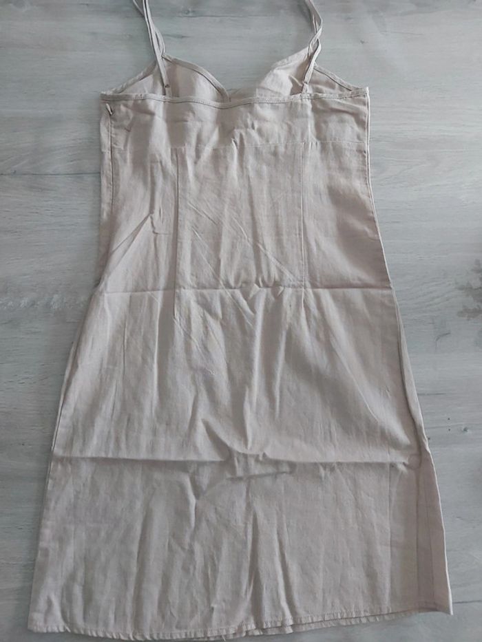 Robe femme beige en lin - photo numéro 4