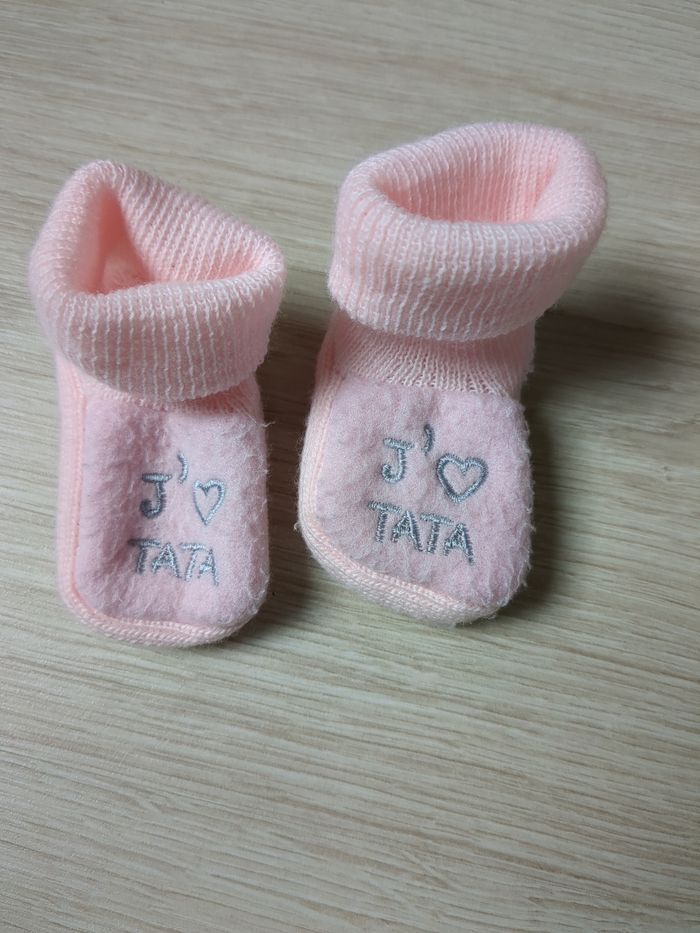 Bonnet chaussons naissance rose - photo numéro 4
