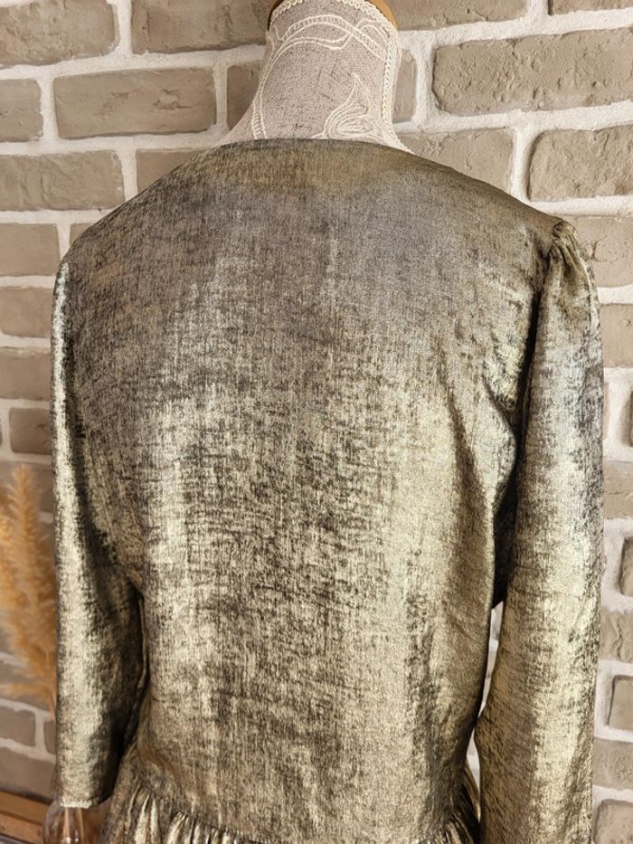 Robe fluide métallisée dorée - Vintage Love - Made in France - photo numéro 11
