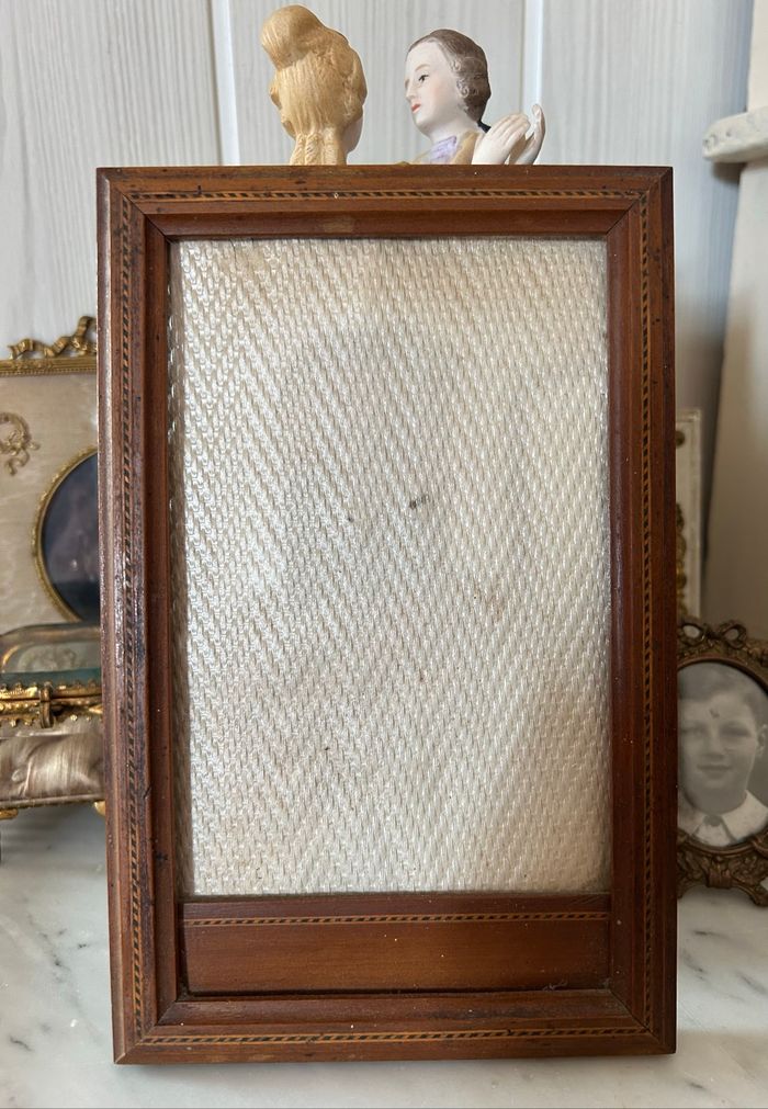 Ancien Cadre Photo Bois Marqueterie Napoléon III - photo numéro 3
