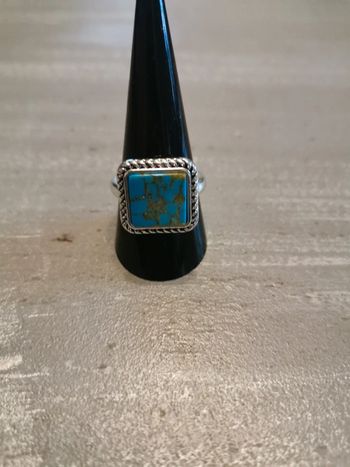 Bague femme  T9 couleur turquoise