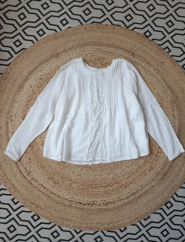 Blouse blanche manches longues Monoprix 10 ans