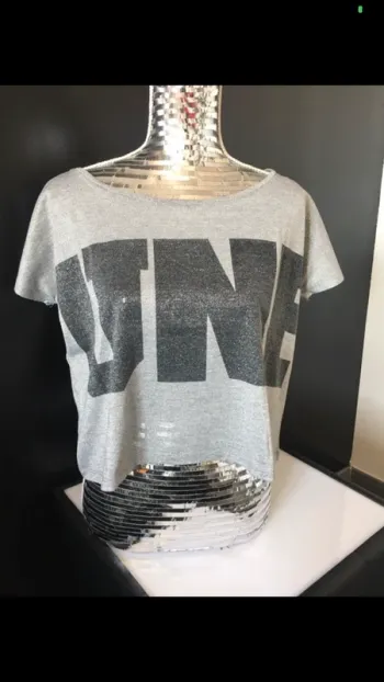 Crop top argenté pailleté