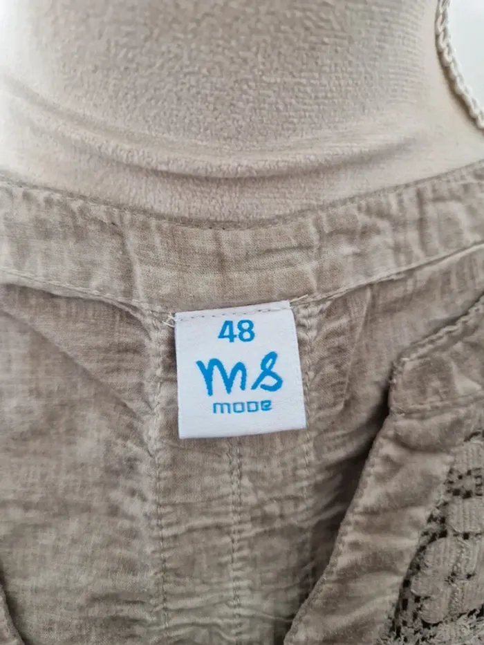 Tunique ms mode taille 48 beige dentelle - photo numéro 5