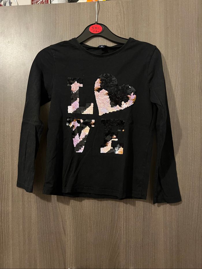 T-shirt à manches longues noir