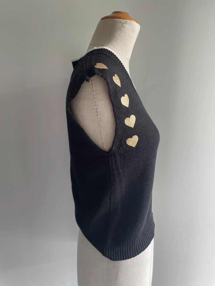 Gilet noir cœur doré - taille M - photo numéro 3