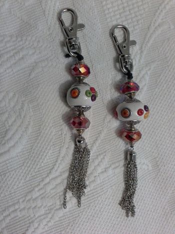 Porte-clé / bijoux de sac " pompons indiens"