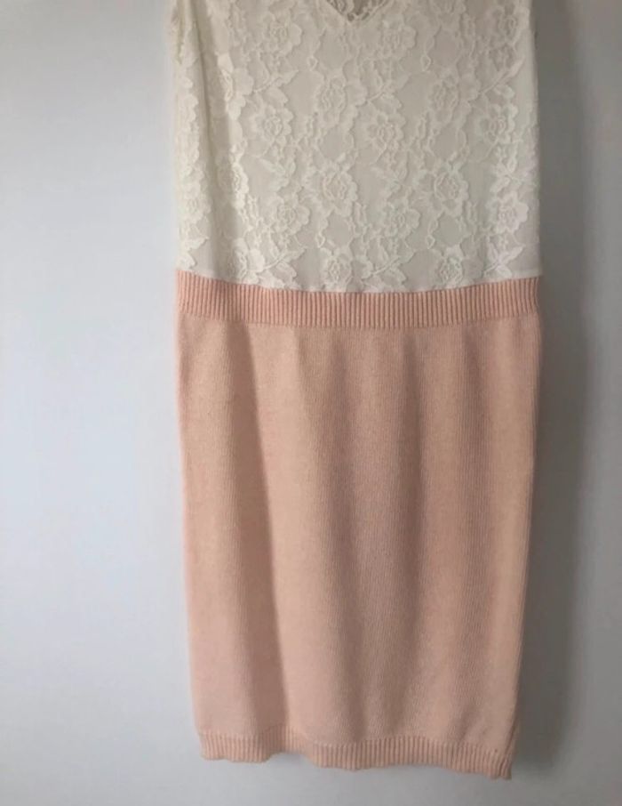 Robe asos dentelle habillé 36 S neuve rose blanc - photo numéro 3