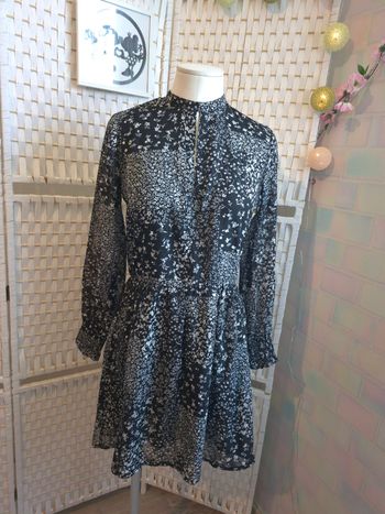 🌸jolie robe courte fleurie Bizzbee style patchwork femme TS / 36