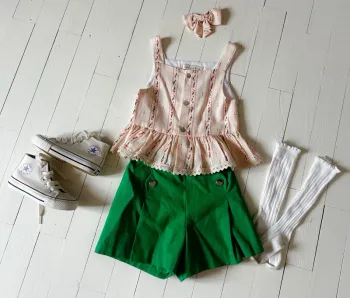Blouse top et noeud créatrice imprime romantique 7 ans