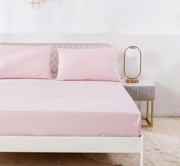 Drap-housse rose pâle 140×190 cm +25 cm – 57 fils – 100 % coton Neuf - photo numéro 2