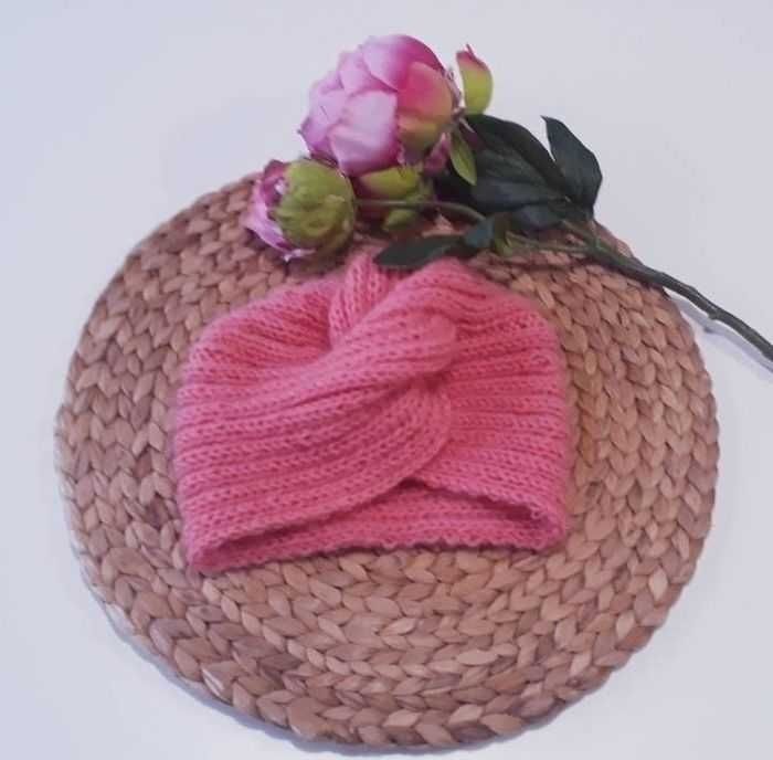 Bonnet turban mohair et laine petite fille - photo numéro 2