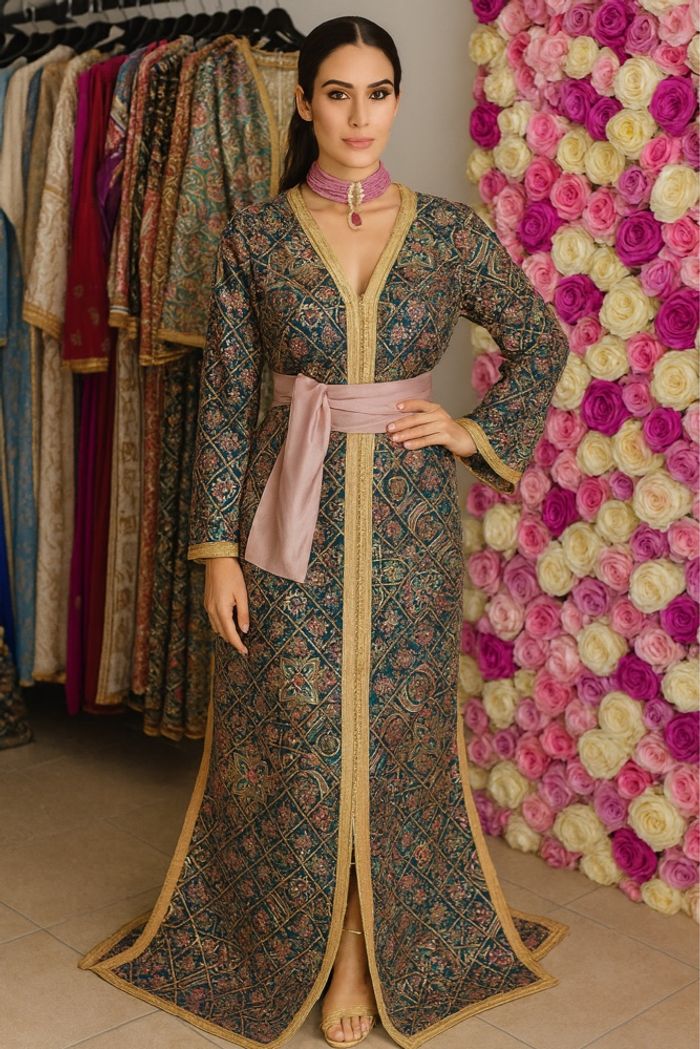 Caftan avec ceinture incluse model saari