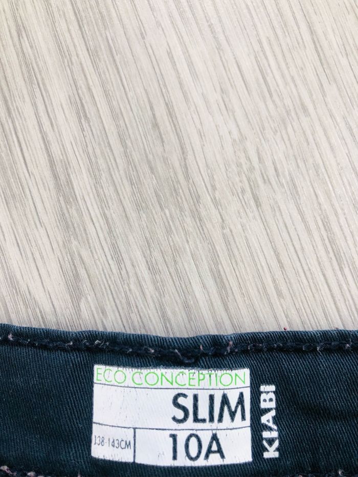 Pantalon en toile slim fille 10 ans bleu marine kiabi - photo numéro 4