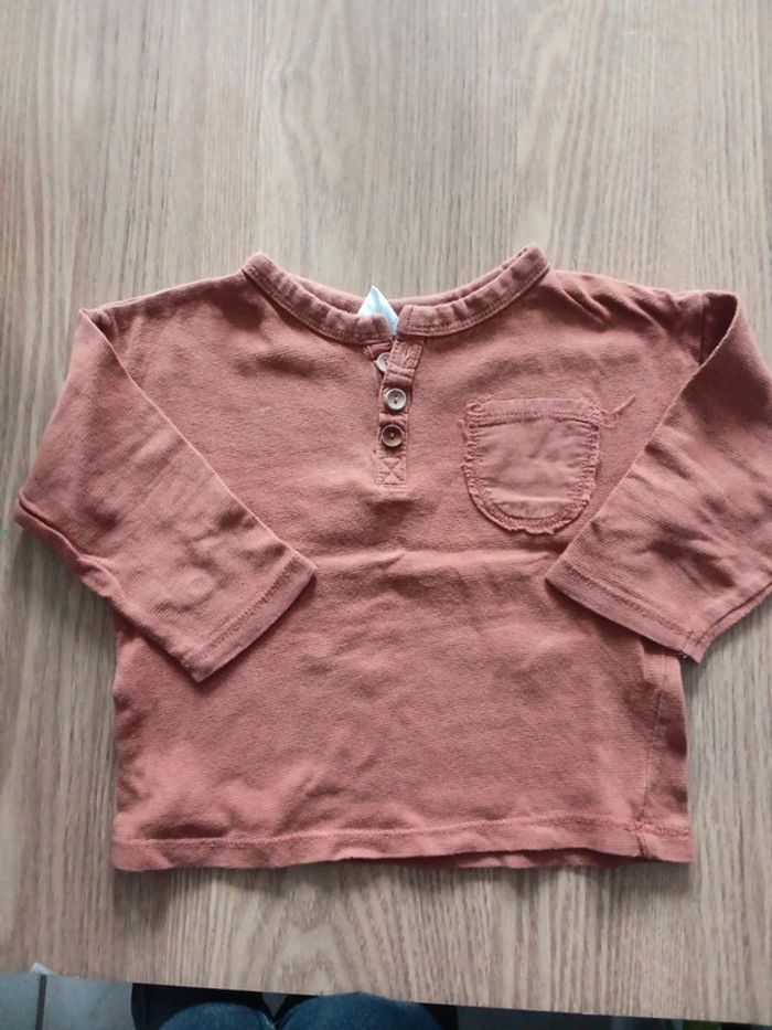 Tee shirt manche longue zara 9-12 mois 80cm