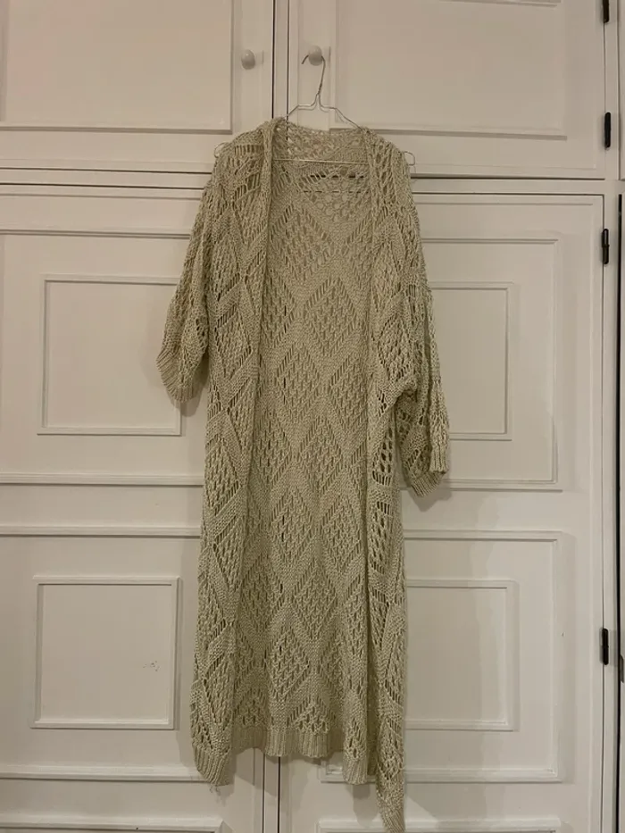 Cardigan lungo beige - photo numéro 3