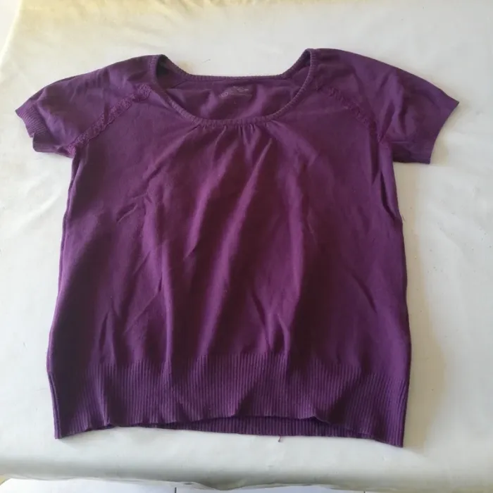 Petit pull manches courtes t. L Tout simplement violet prune
