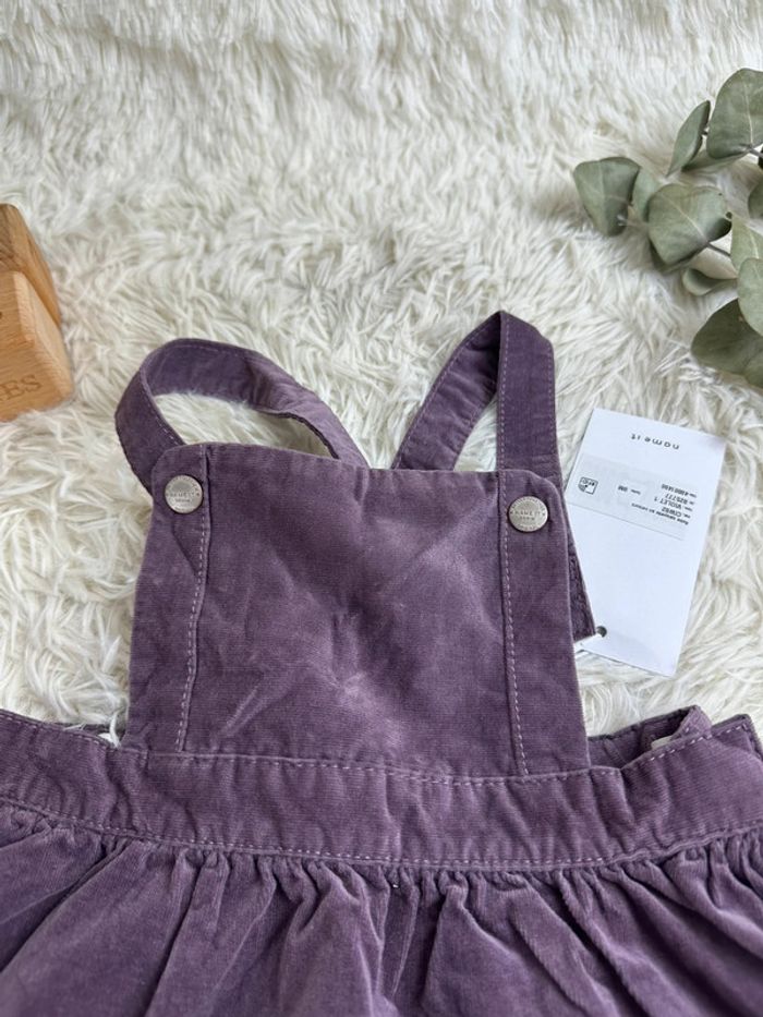 Robe salopette en velours violet name it taille 9 mois - photo numéro 2