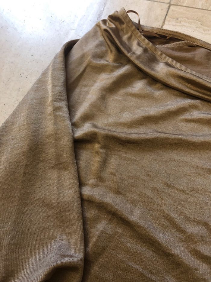 Tee shirt manches 3/4 doré H et M - photo numéro 3