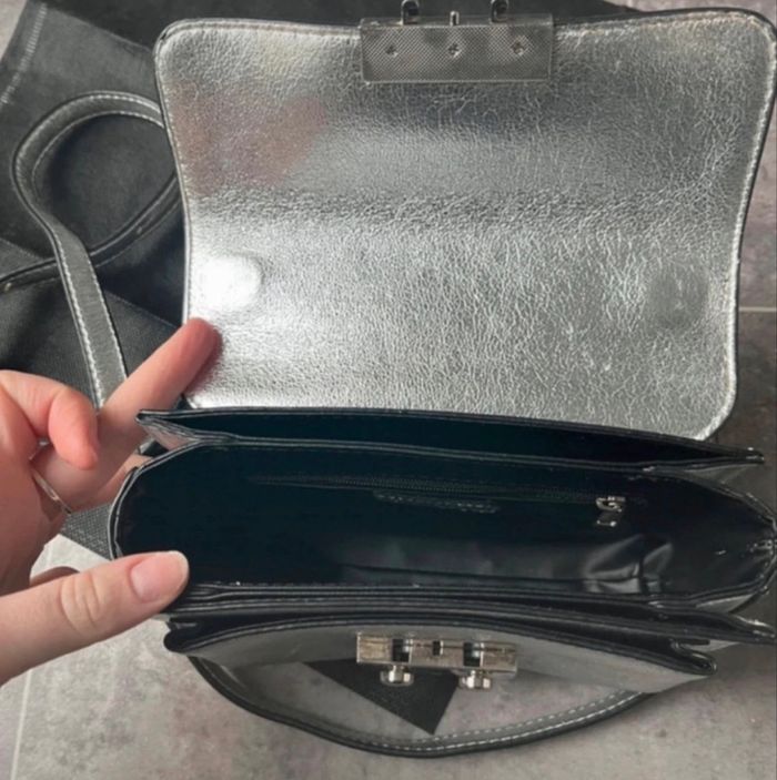 Sac bandoulière minelli argenté - photo numéro 7