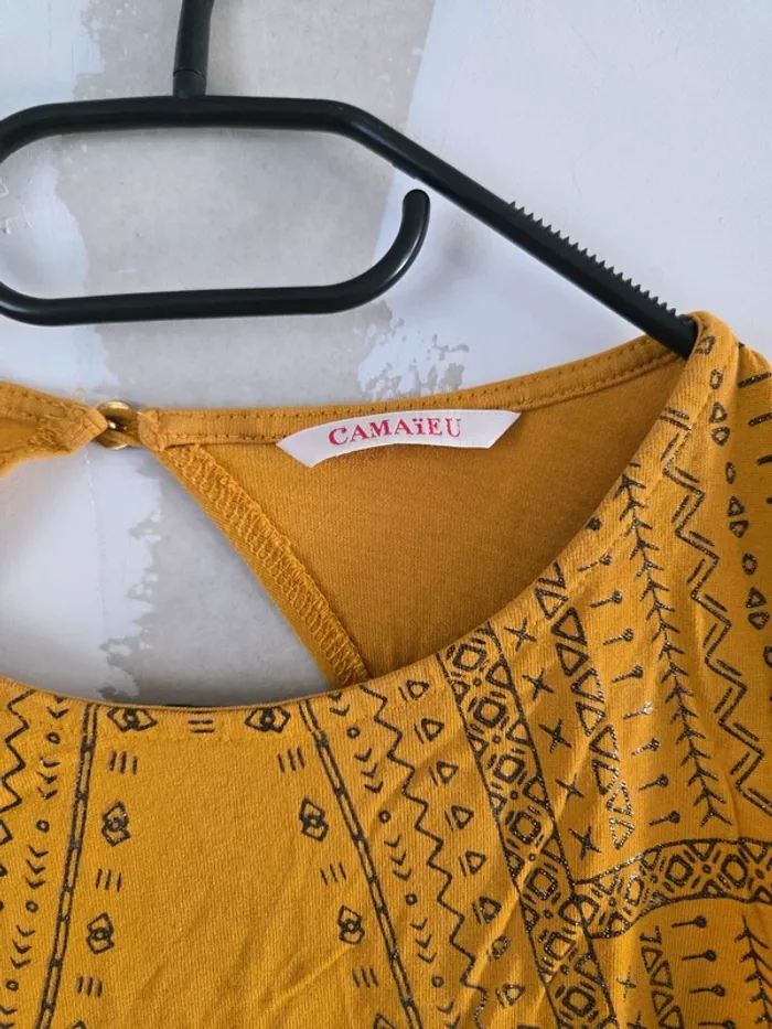 T shirt moutarde Camaieu - photo numéro 2